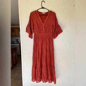 JGee Burnt Orange Women’s lace detail Dress M